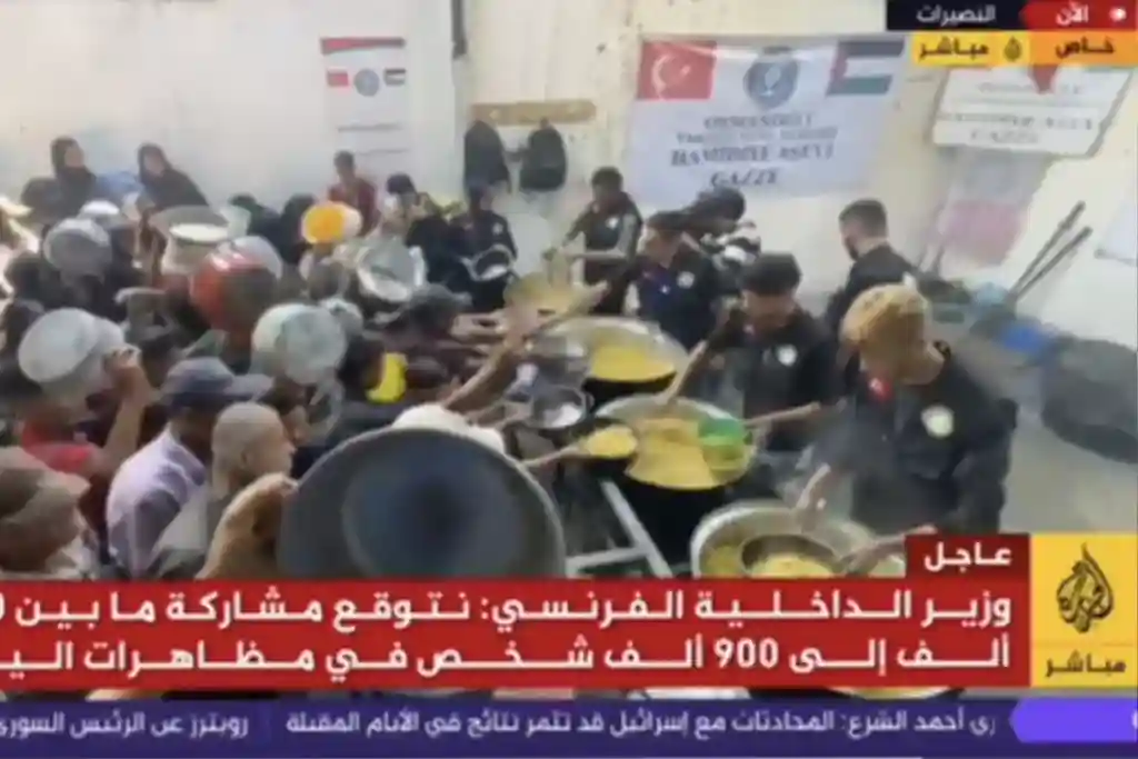 Al Jazeera, Gazze’de Osmanoğlu Yardımlaşma Derneği’nin Açtığı Hamidiye Aşevi’nden Canlı Yayın Yaptı