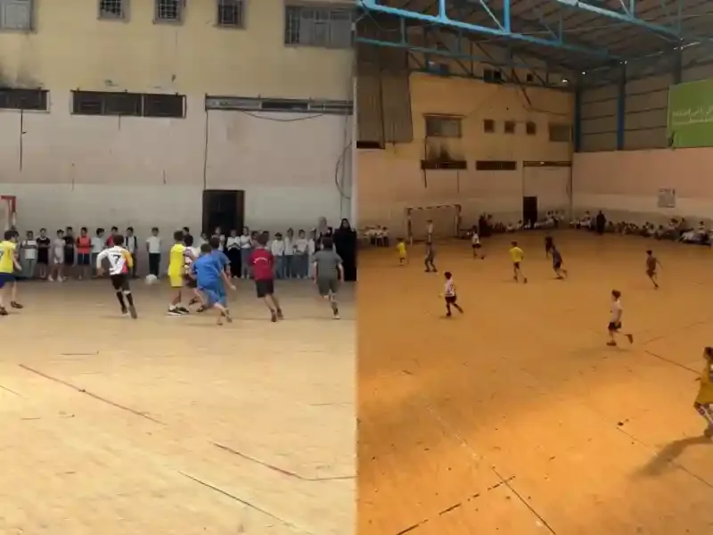 Gazze Hamidiye Yetim Okulu'nda yetim öğrenciler için düzenlenen spor ve moral etkinliği