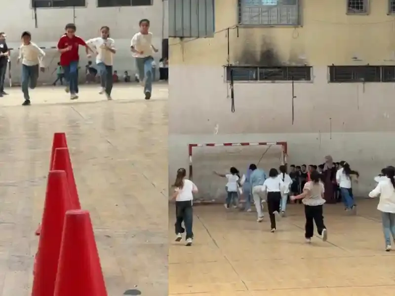 Gazze Hamidiye Yetim Okulu'nda yetim öğrenciler için düzenlenen spor ve moral etkinliği